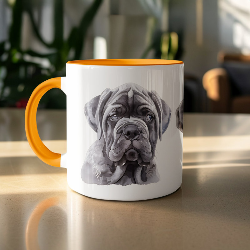 11oz Watercolour Brittany Spaniel Design Coffee Mug, 4, Orange