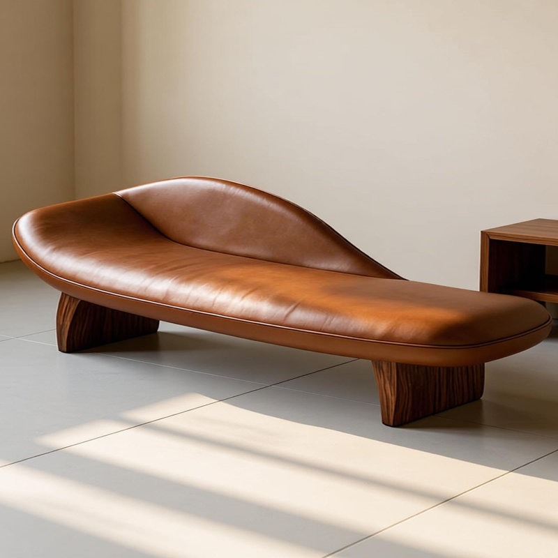 Chaise longue simple incurvée de style américain