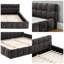 Structure de lit tapissier très grand californien - Lit plateforme en tissu de chenille moelleux avec tête de lit, conception moderne avec mise à la terre, sans sommier tapissier (90,5 po x 80,5 po)-1315797336