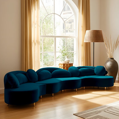 Enton Velvet Sectional Symmetrical