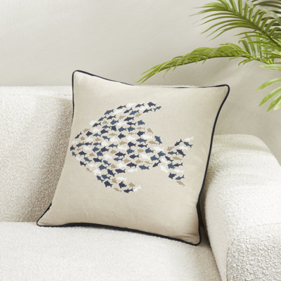 Whimsical School of Fish Pillow Cover