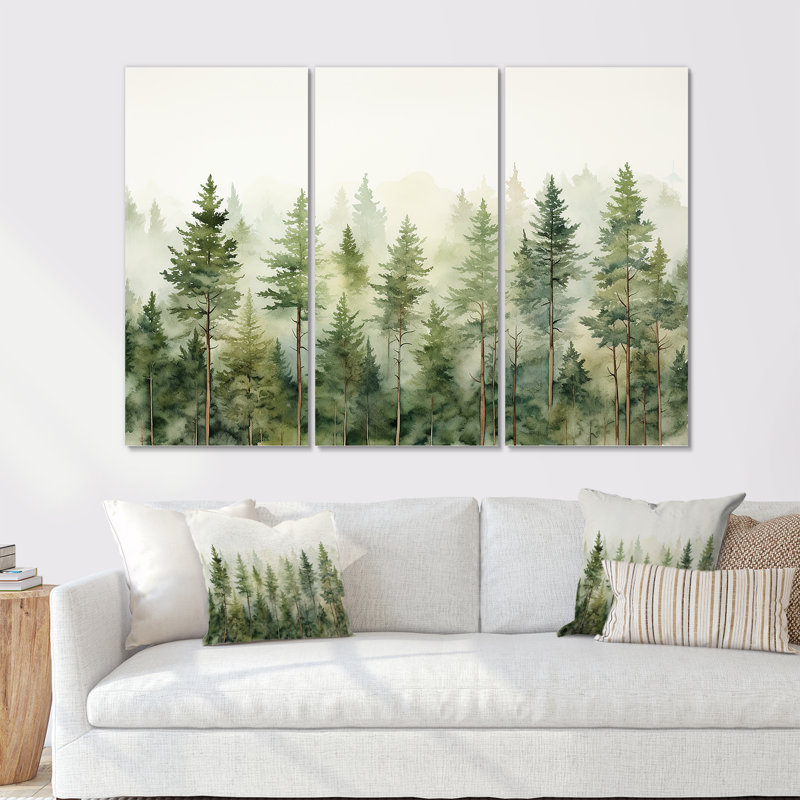 Ensemble de salon pin art minimaliste Dream - Tree Wall Art, H 28 po x l 36 po x P 1 po, Toile tendue