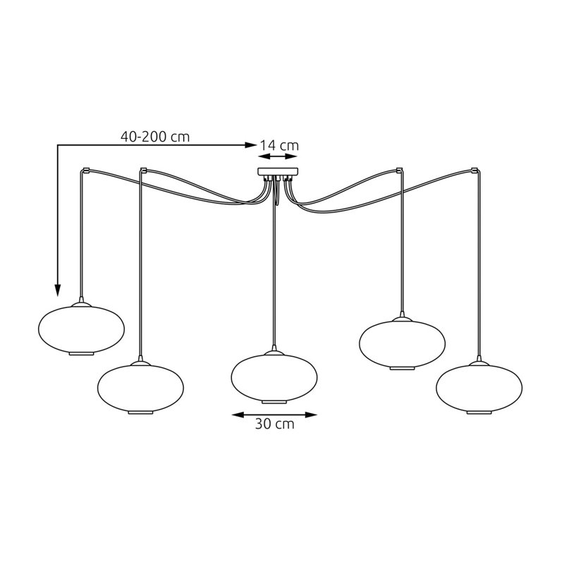 Sartore 5 - Light Matte Black Pendant, Matte Black/Opal