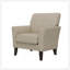 Fauteuil d'appoint Dorset en velours fauve avec pieds en bois massif brun foncé-132745228