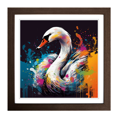 Swan Graphic Art - Framed Print