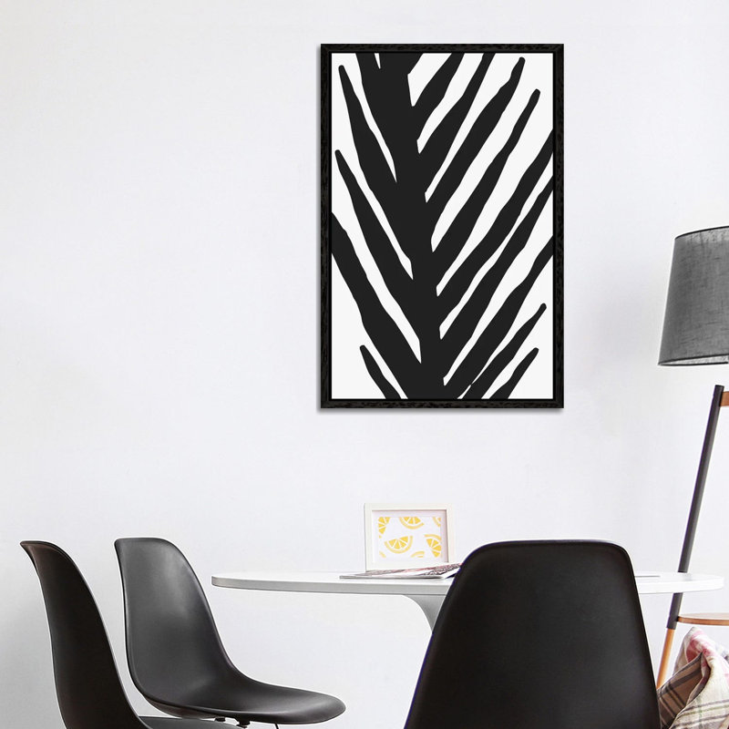 Abstract Minimal Palm by Modern Tropical - Print on Canvas, Black Framed, 66.04 cm H x 45.72 cm W