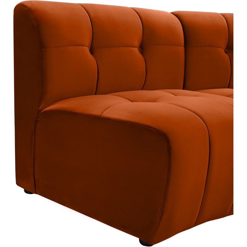 Jedson Velvet Sectional Symmetrical, Cognac Velvet