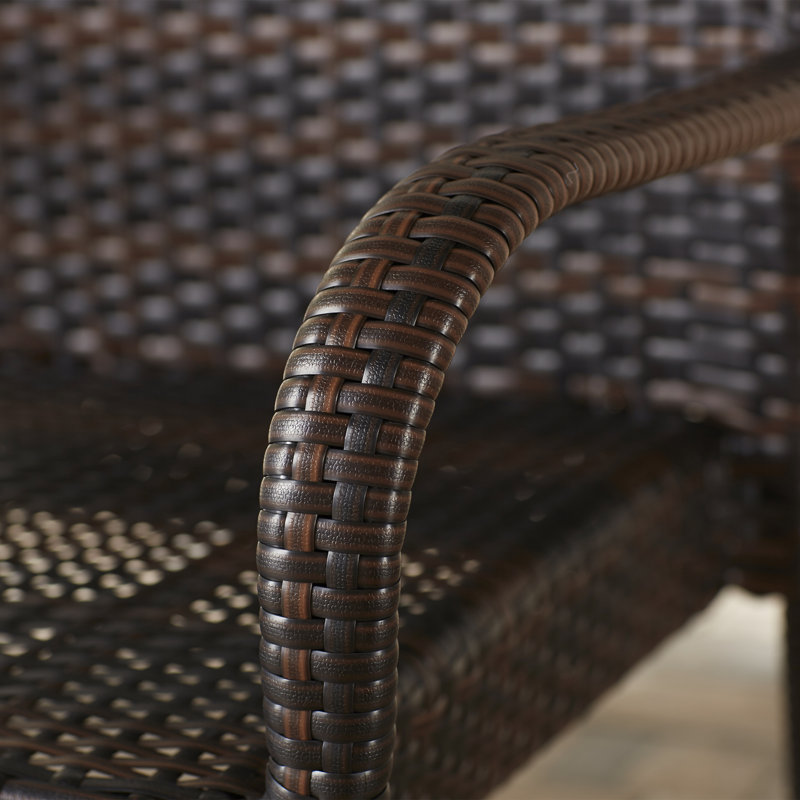 4 - Person Wicker Patio Dining Set with Square Table