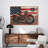 Motorcycle Handed Painted Iron Wall sculpture on Wooden Wall Art