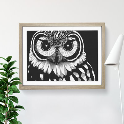 XH1022-6552X Owl Portrait Monochrome Vol.4 - Single Picture Frame Print