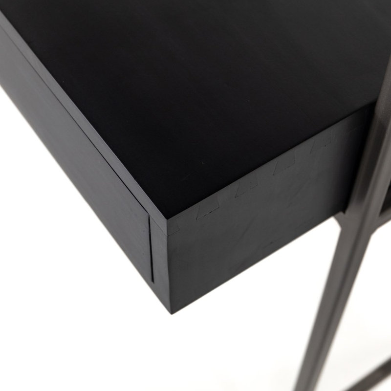 Trey Solid Wood Writing Desk, Black Wash Poplar