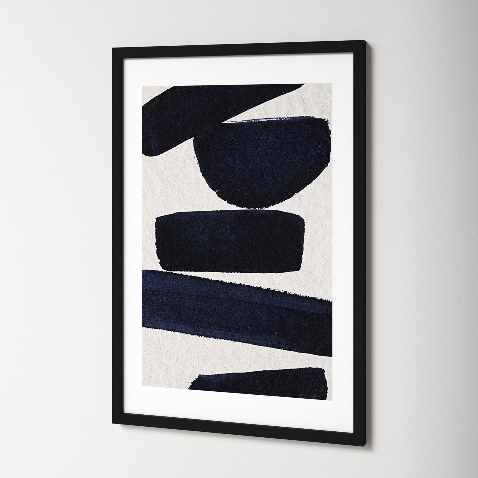 Japandi 5 by Simon West, Black, 34.6" H x 23.4" W x 0.88" D