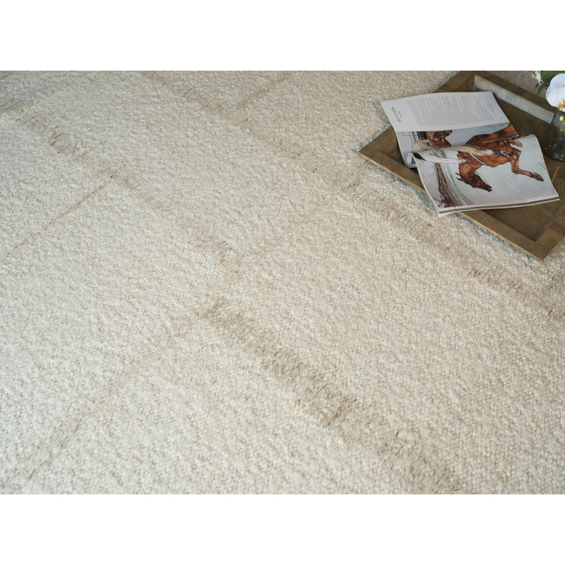 Kokomo low pile handmade wool indoor ivory area rug, 8'X10'