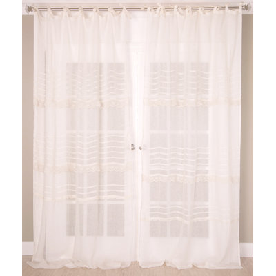 Airy 100% Linen Sheer Window Curtain Panel with Tie Top for Living Room, Bedroom