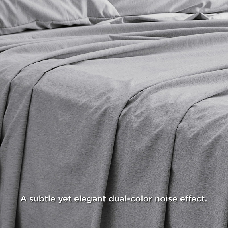 Polyester Standard, Gray, Queen Sheet Set 2 Pillowcases