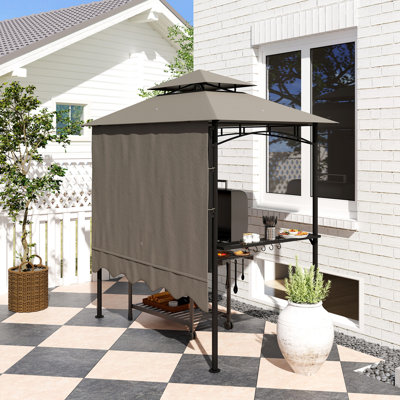Pavillon de jardin 8 pi x 5 pi, pavillon de jardin à deux niveaux, gris clair