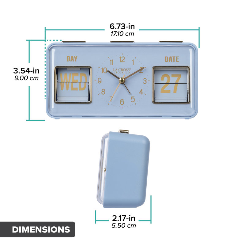 Réveille-matin quotidien avec calendrier, Blue Periwinkle