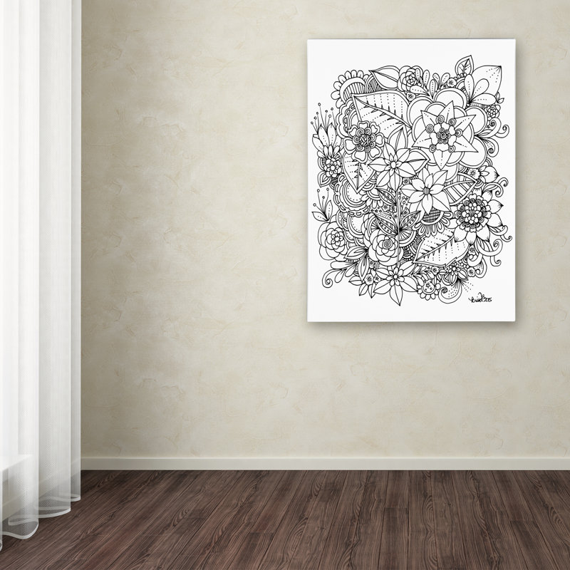 Carson «Flowers 2», impression sur toile tendue KCDoodleArt, H 32 po x l 24 po x P 2 po