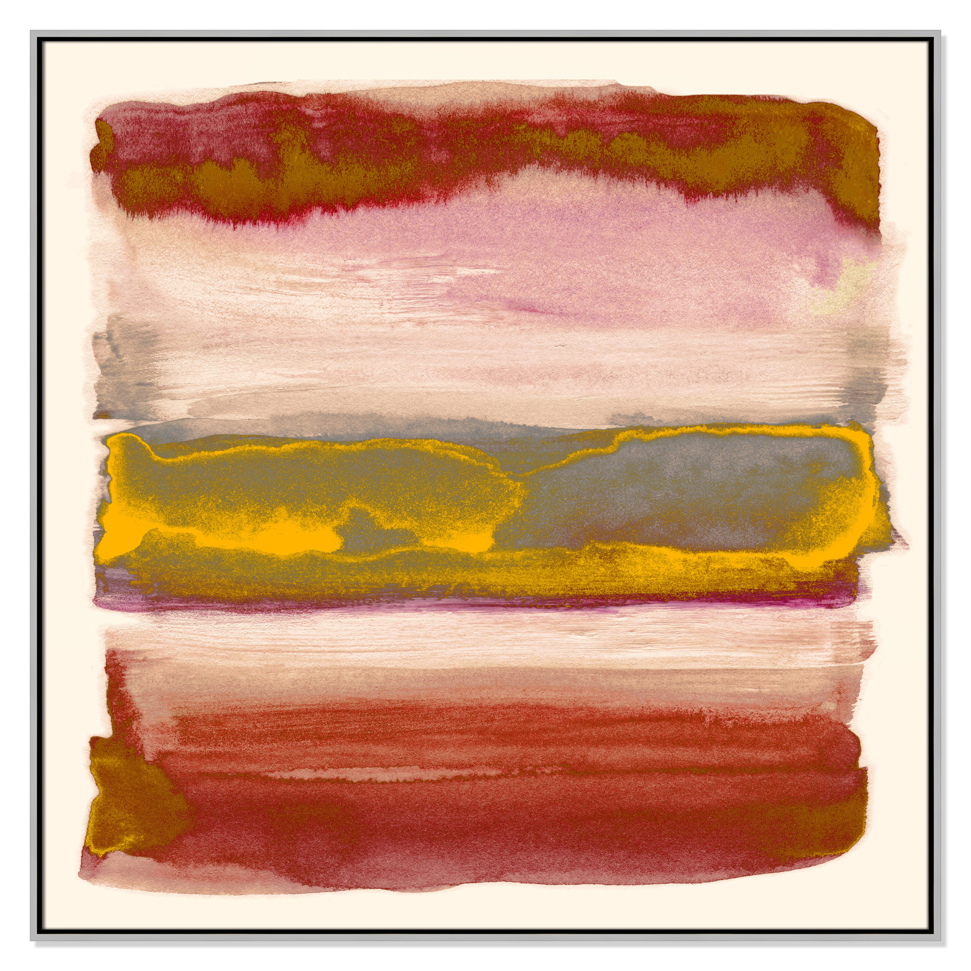 Yellow Sky II Print by Nan, 46.5" H x 46.5" W, Silver