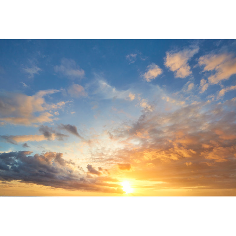 Coucher de soleil sur fond de ciel - Photographie sur toile tendue, H 8 po x l 12 po x P 1,25 po