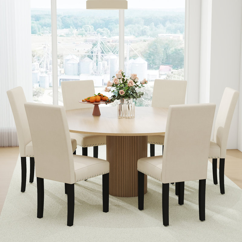 Upslope 18.9'' H Upholstered Parsons Chair, Beige