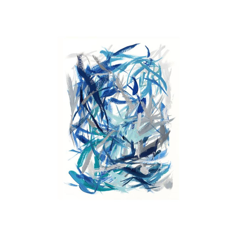 Blue Rising II Painting by Fern Cassidy, 32" H x 24" W, Glass Coat