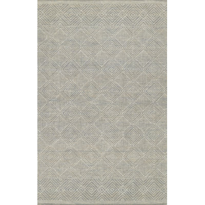Tapis ivoire / gris en laine crocheté à la main Babiarz