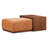 Jarmo Full-Grain Genuine Italian Leather Ottoman With Walnut Table-93536427