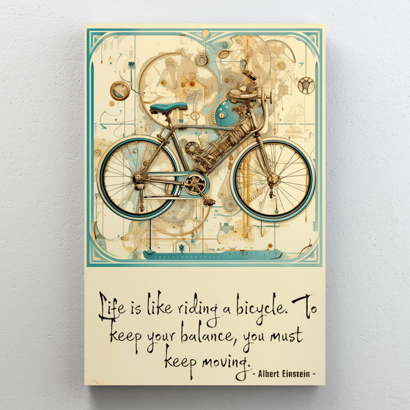 Jamone Life Is Like Riding A Bicycle 1 - 1 pièce, reproduction d'art graphique sur toile tendue