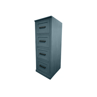 Modern Solid Wood 4 Drawer File Cabinet