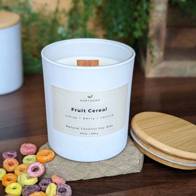 Scented Jar Candle with Wood Holder