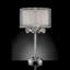 Grande lampe de table 30 "moiselle", accents argent et cristal, abat-jour argenté