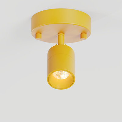 Shura 1-Light Integrated LED Monopoint Wall Sconce Spotlight w/ Rotatable Light Head, 3000K, 490LM