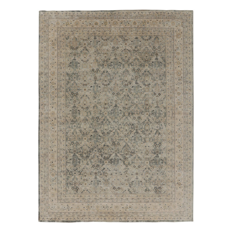 Modern Classic Hand Knotted Area Rug, Rectangle 10' x 14'