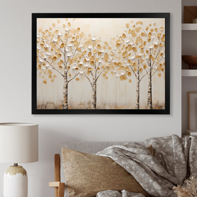 Harmonie d'arbres beiges - art mural arbres