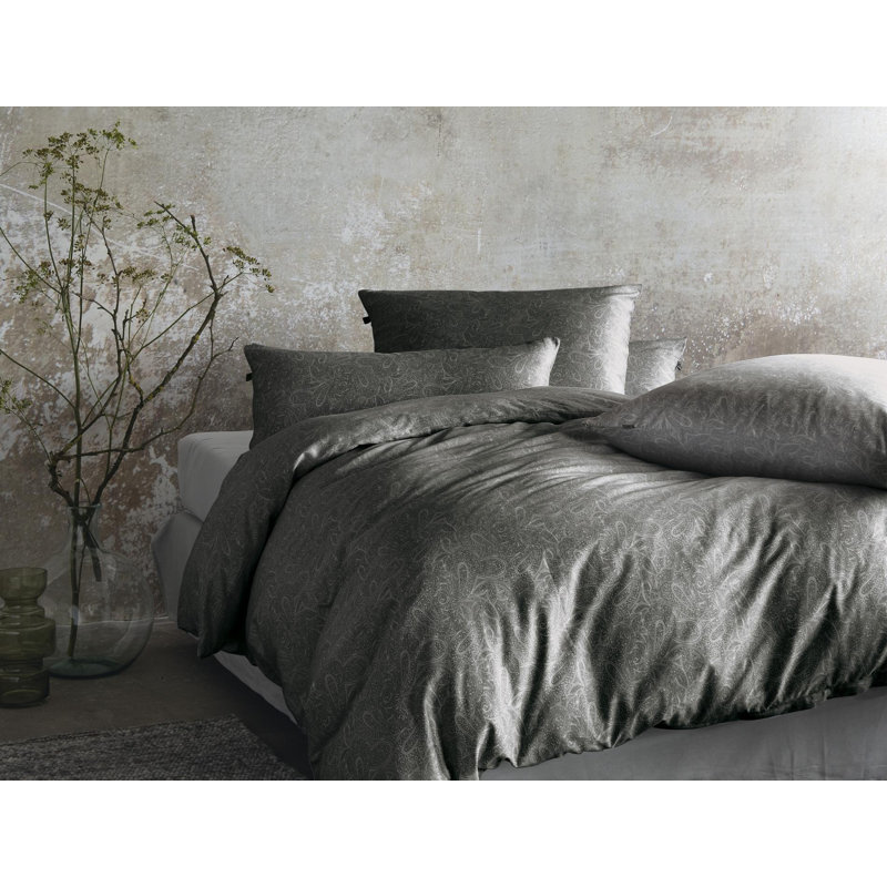 Cotton Modern Contemporary Duvet Cover Set, Single Duvet Cover + 1 Pillowcase (80 x 80), Grey