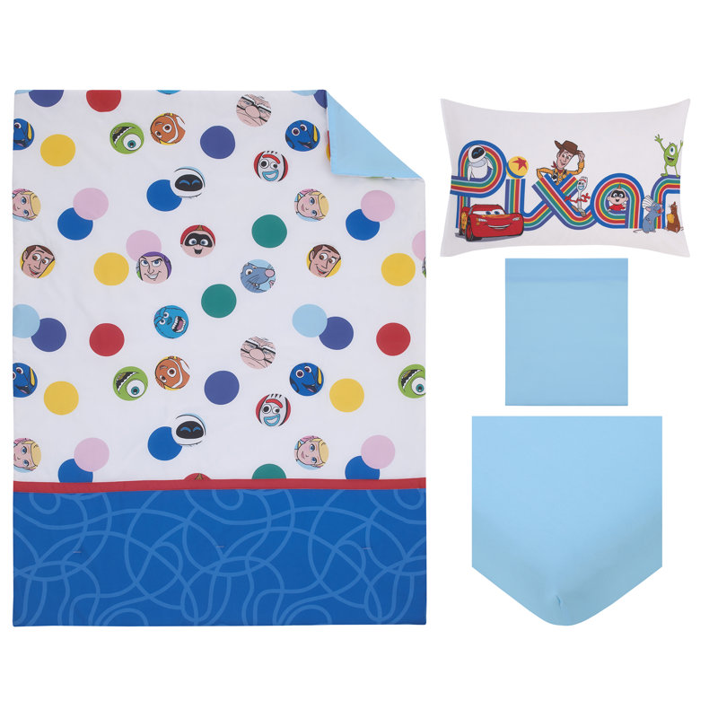 Blue Pixar Friends Reversible Toddler Comforter Set