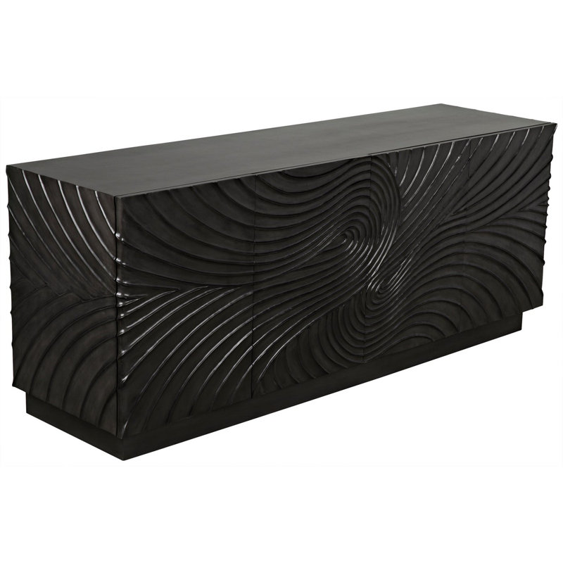 Cavalier 80'' W Solid Wood Sideboard, Black