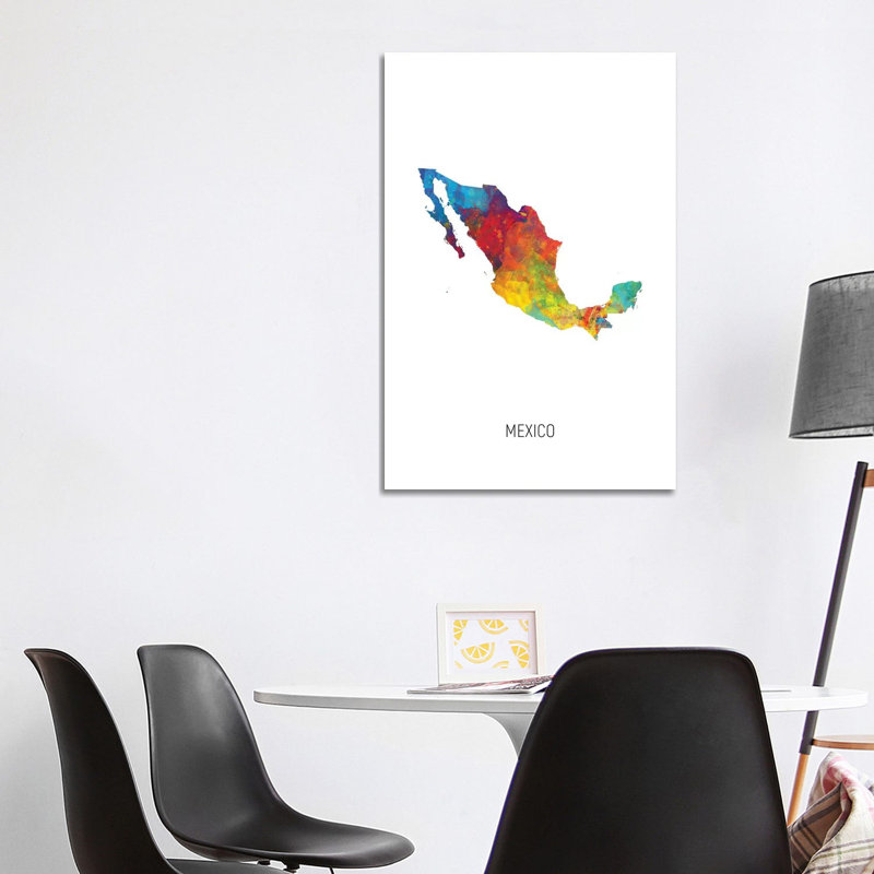 Mexico Map by Michael Tompsett - Wrapped Canvas Art Prints, 101.6 cm H x 66.04 cm W x 1.91 cm D