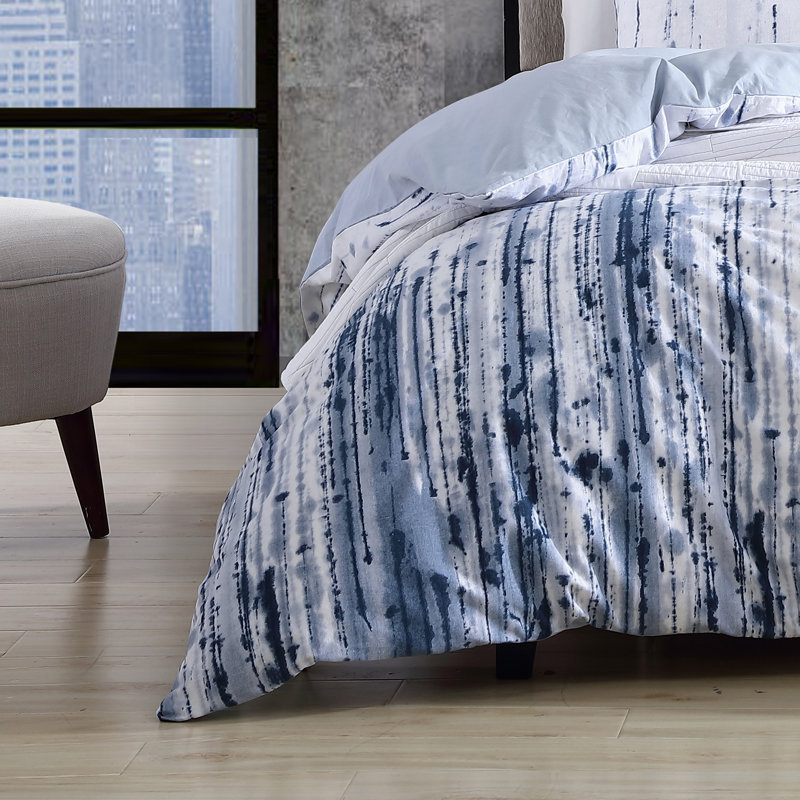 Sokal Indigo Blue Cotton Full/Queen Duvet Cover Set