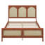 Structure de lit grand format en rotin, lit plateforme en bois avec support à lattes solides, tête et pied de lit en rotin-1571990521