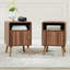 Table de chevet moderne en bois avec placard et tablettes ouvertes (ensemble de 2)-90586517