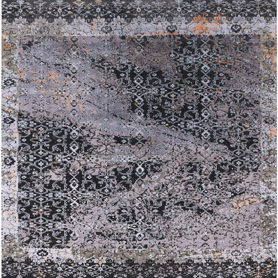 Tapis gris / noir Ikat