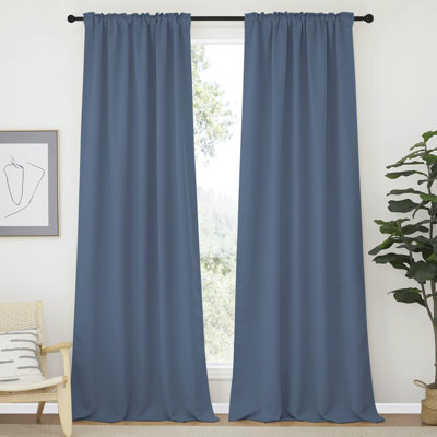Blackout Curtains for Living Room, Thermal Insulated Solid Window Panels, Room Darkening Drapes for Bedroom/Kitchen, 2 Pieces