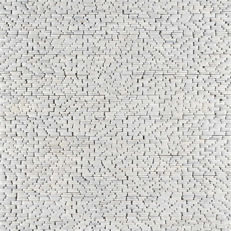 Nature Stacked Pram Gray Pebble Mosaic Tile, Carrara