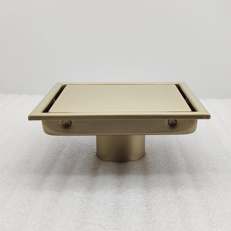 Oceanic, 2-in-1 Flat & Tile-in Cover, 6”x6” Square Shower Drain, Base and Grate Made of Marine-Grade Stainless Steel 316, Satin Finish, Kit Includes: Hair Strainer, Key