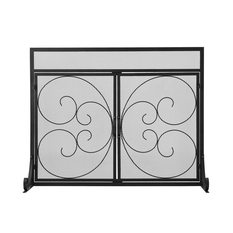 2 Double Door Iron Fireplace Door