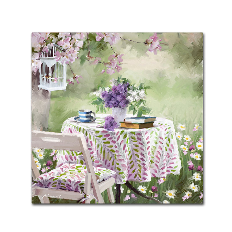 Armand 'Outdoor Table' Print on Canvas, 18" H x 18" W x 2" D