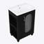 Meuble-lavabo de 20 po avec lavabo, meuble-lavabo avec tablette à deux niveaux, tablette réglable, bois massif et panneau de fibres à densité moyenne, noir