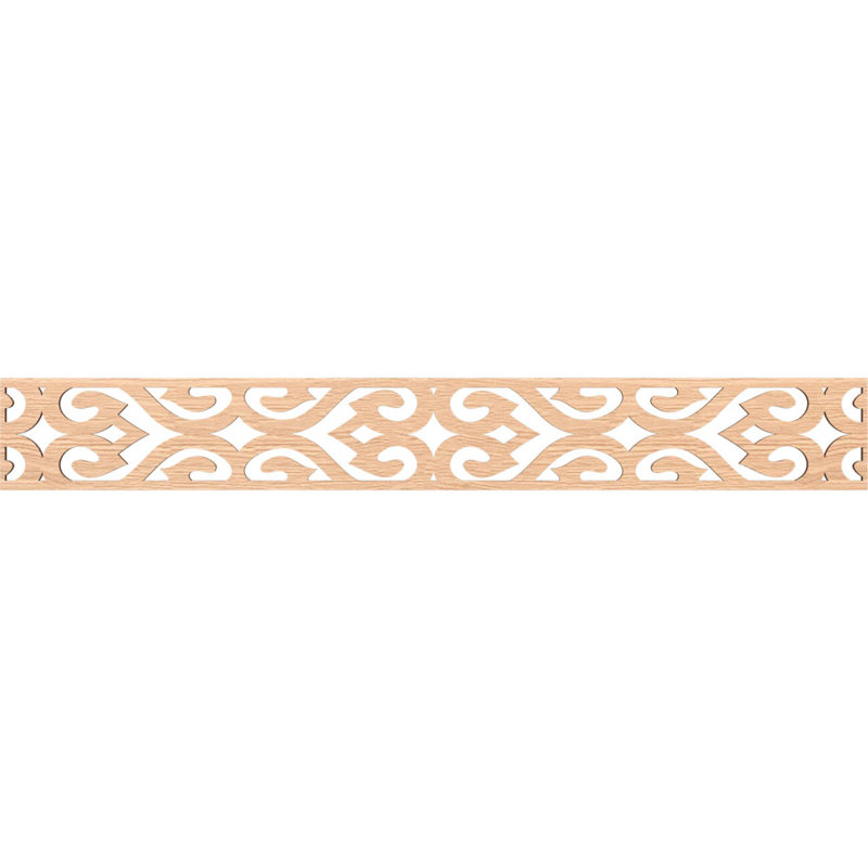 Keene Fretwork Moulding, 6" H x 46.5" W x 0.25" D, Red Oak